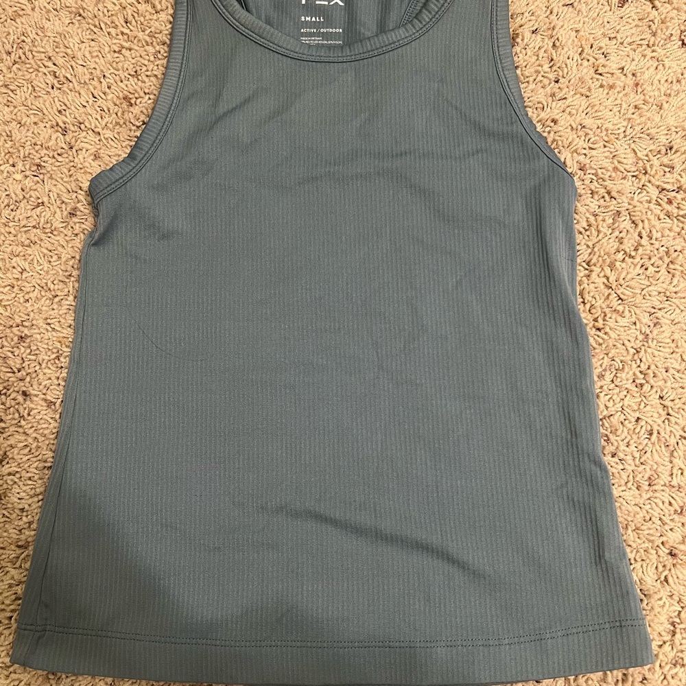 Gray Ribbed Tank Top